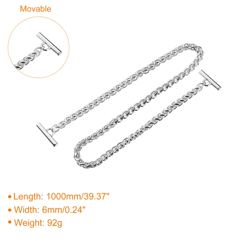 Uxcell Iron Flat Chain Strap, Handbag Purse Chain Strap DIY Bag Replacement