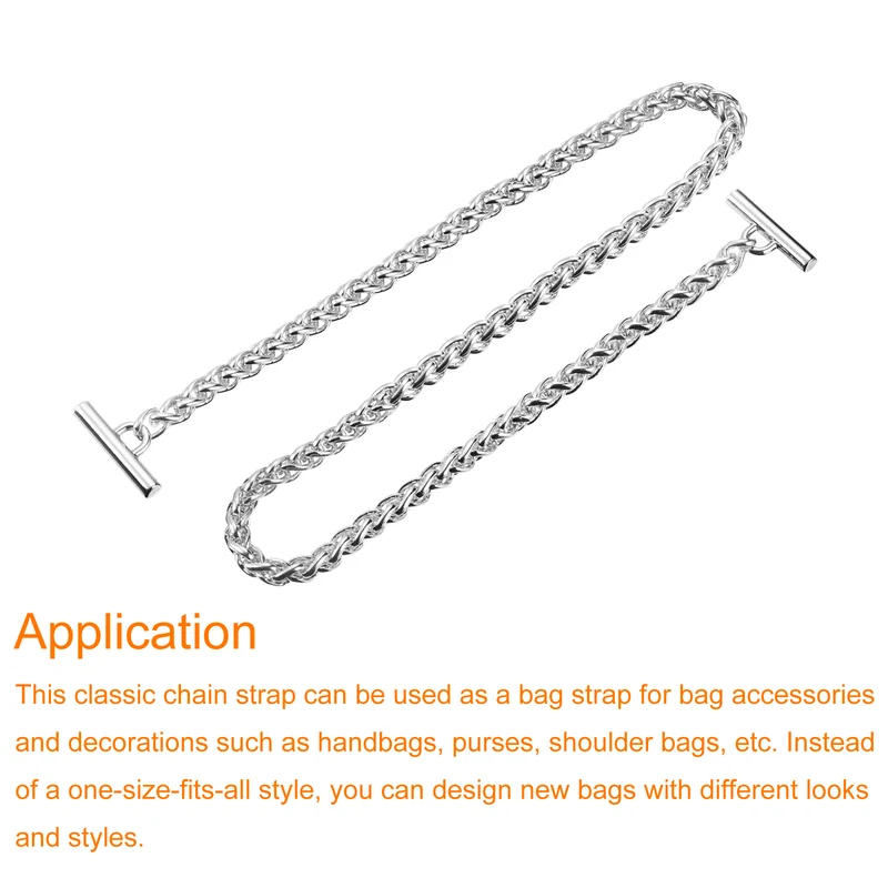 Uxcell Iron Flat Chain Strap, Handbag Purse Chain Strap DIY Bag Replacement