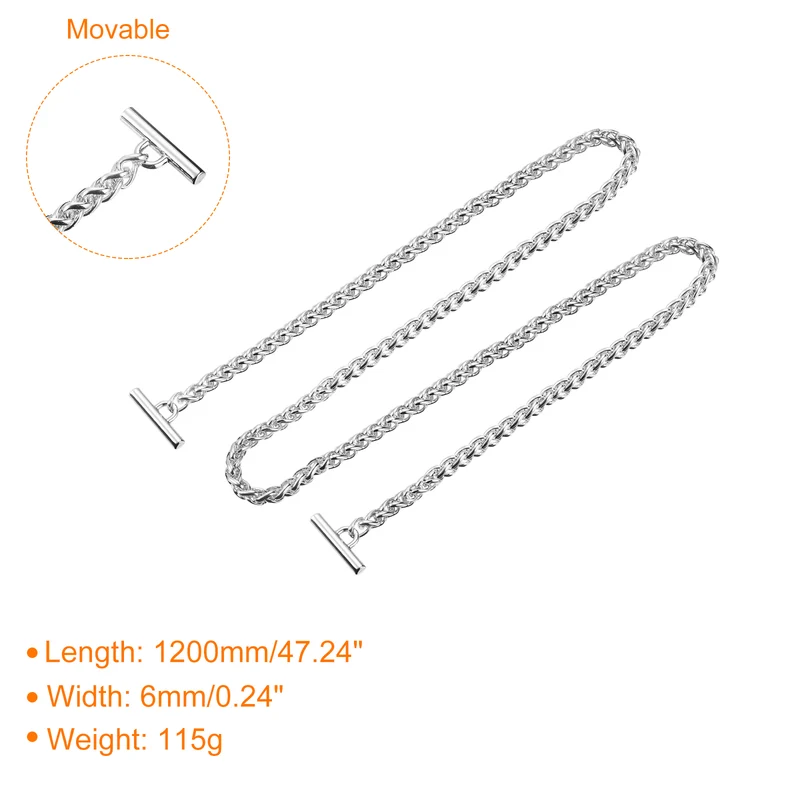 Uxcell Iron Flat Chain Strap, Handbag Purse Chain Strap DIY Bag Replacement