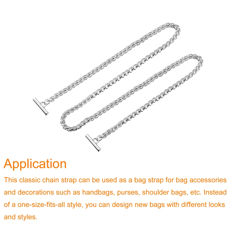 Uxcell Iron Flat Chain Strap, Handbag Purse Chain Strap DIY Bag Replacement