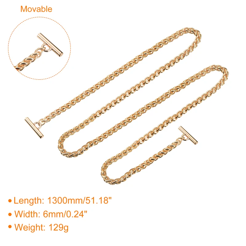 Uxcell Iron Flat Chain Strap, Handbag Purse Chain Strap DIY Bag Replacement