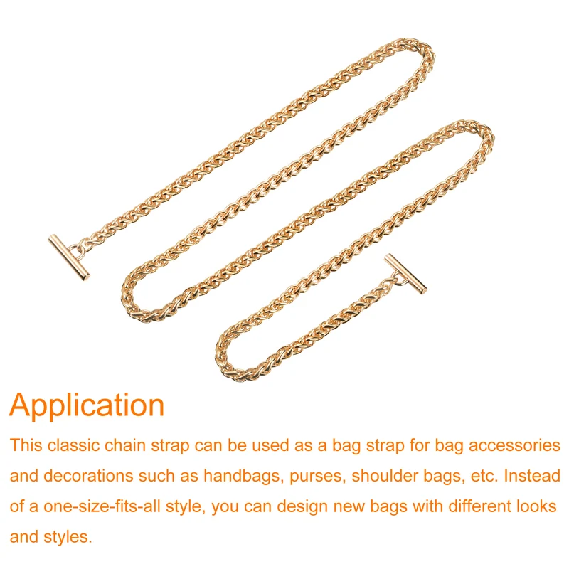 Uxcell Iron Flat Chain Strap, Handbag Purse Chain Strap DIY Bag Replacement