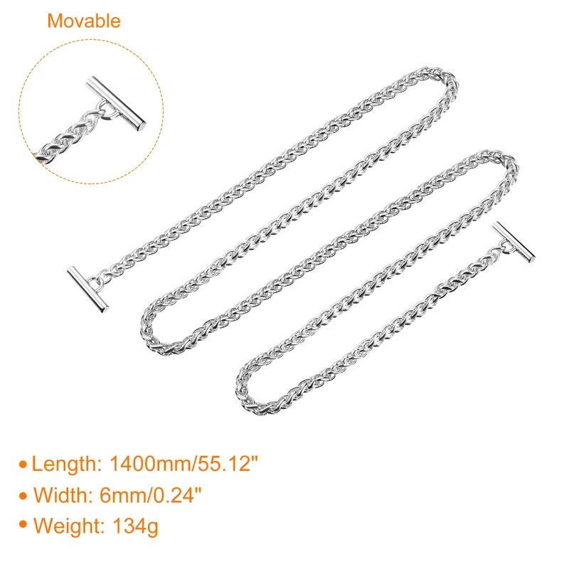Uxcell Iron Flat Chain Strap, Handbag Purse Chain Strap DIY Bag Replacement