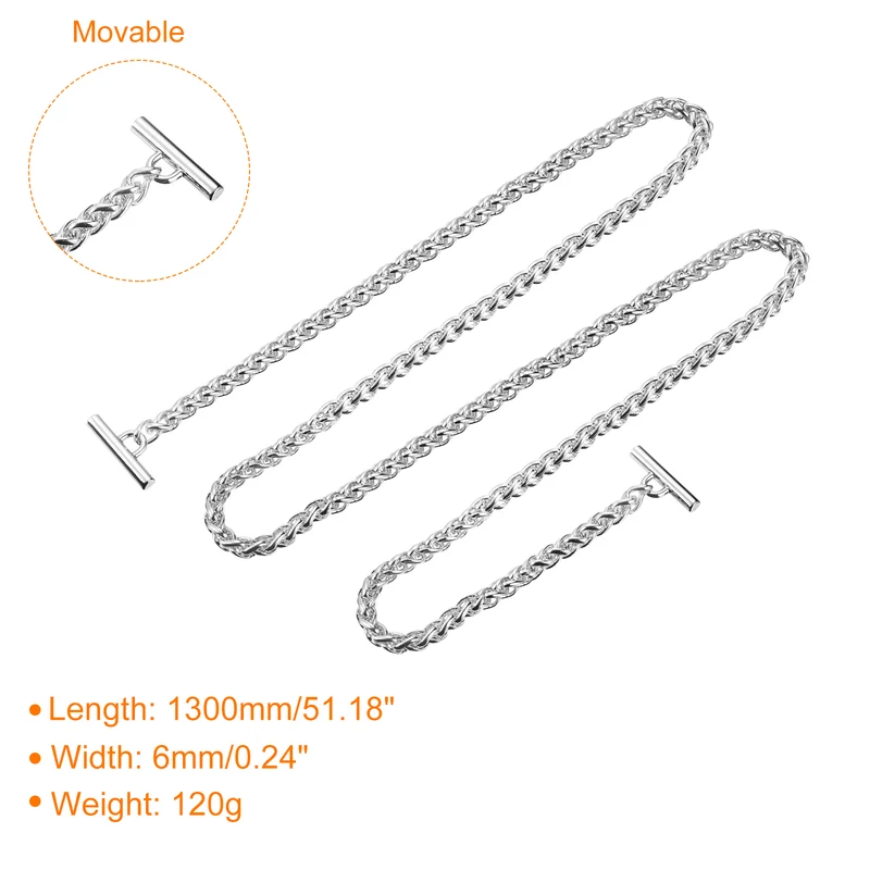 Uxcell Iron Flat Chain Strap, Handbag Purse Chain Strap DIY Bag Replacement