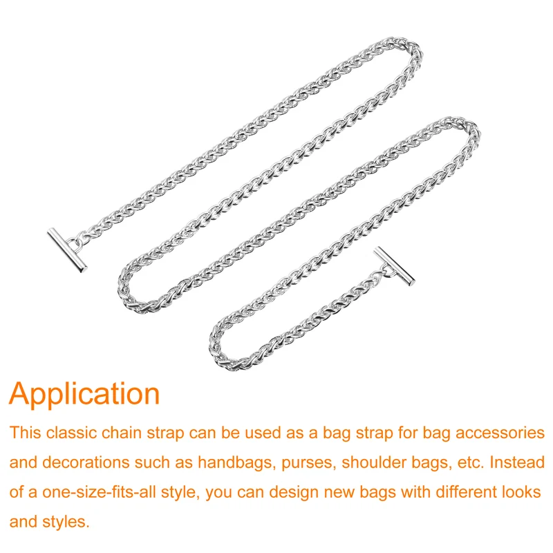 Uxcell Iron Flat Chain Strap, Handbag Purse Chain Strap DIY Bag Replacement