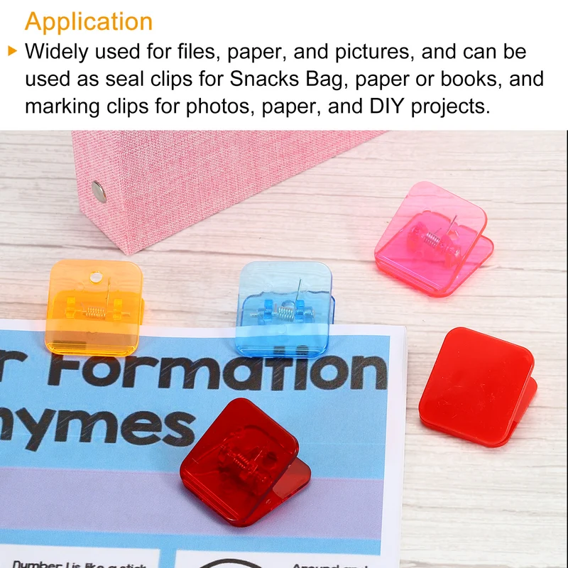 Paper and Bag Clips, Square Bag Sealers Clamps Snacks Bag Clips
