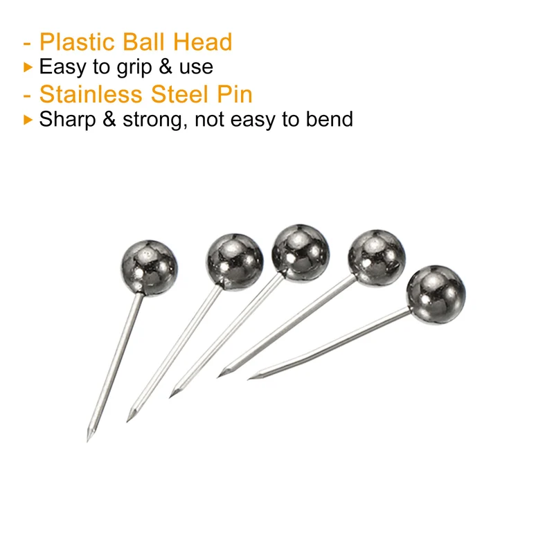 Push Pins, Round Head Map Tacks Thumb Steel Point for World Maps Cork Board