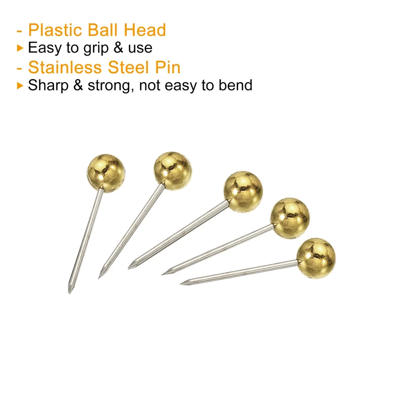 Push Pins, Round Head Map Tacks Thumb Steel Point for World Maps Cork Board