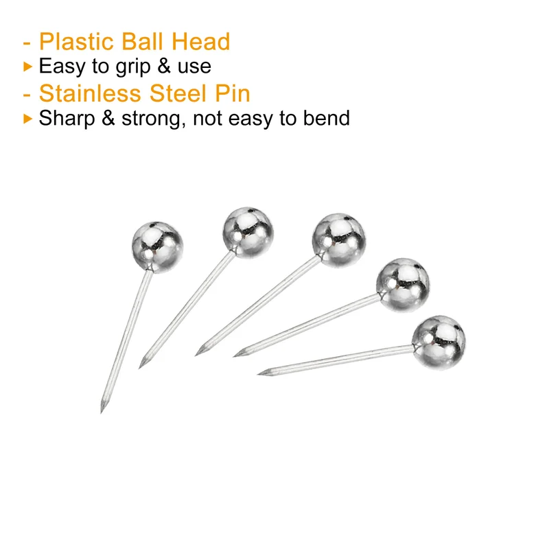 Push Pins, Round Head Map Tacks Thumb Steel Point for World Maps Cork Board