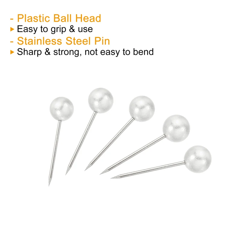 Push Pins, Round Head Map Tacks Thumb Steel Point for World Maps Cork Board