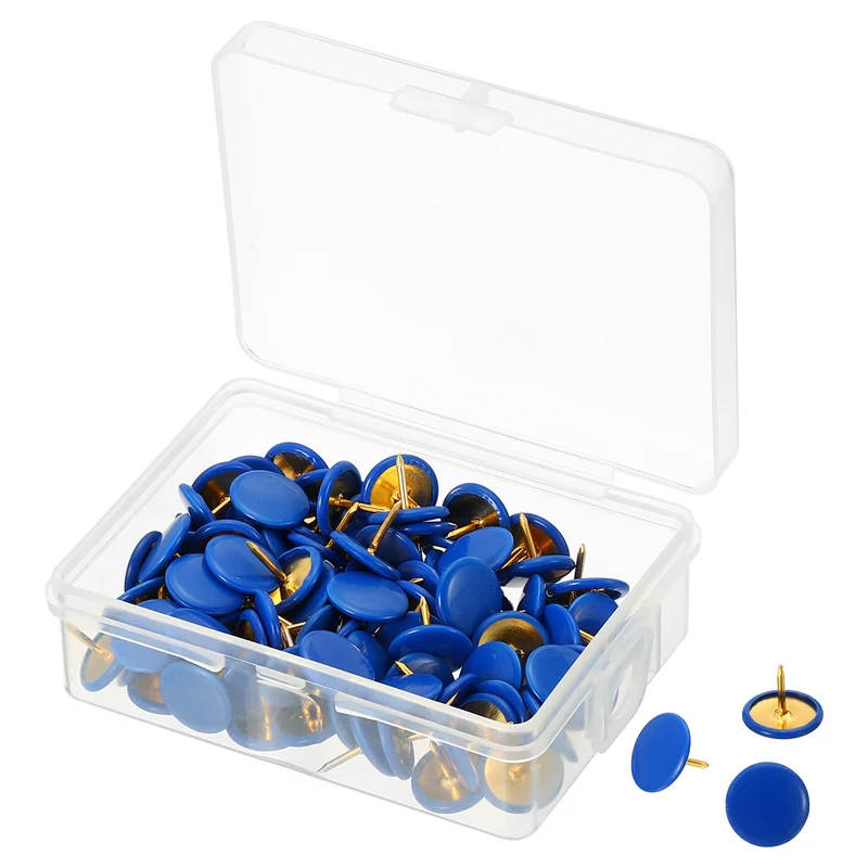Push Pins Plastic Roundness Pushpin Decorative Thumb Tacks Golden Steel Point for Cork Board