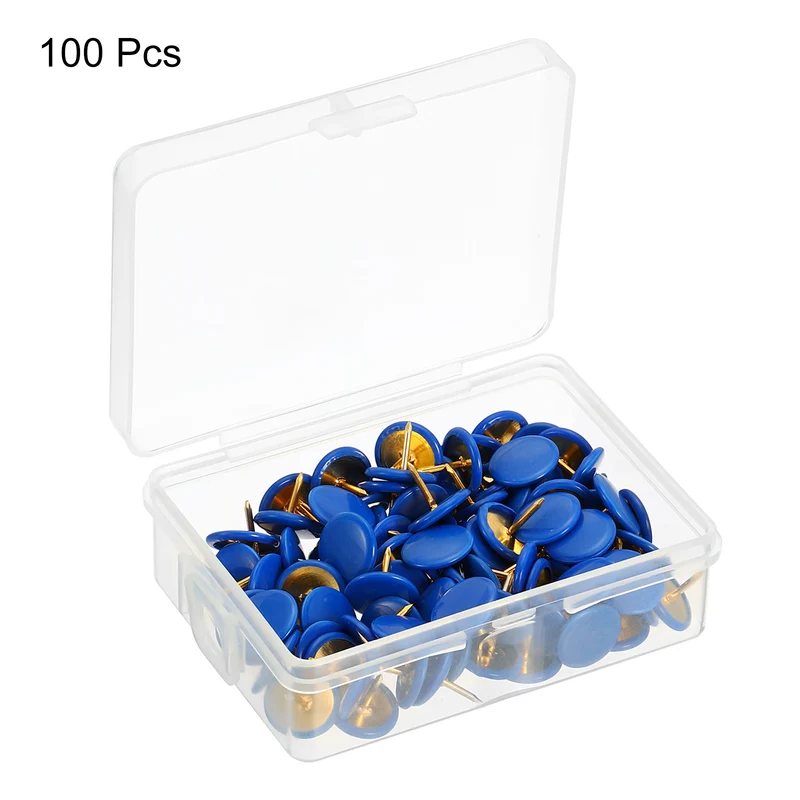 Push Pins Plastic Roundness Pushpin Decorative Thumb Tacks Golden Steel Point for Cork Board