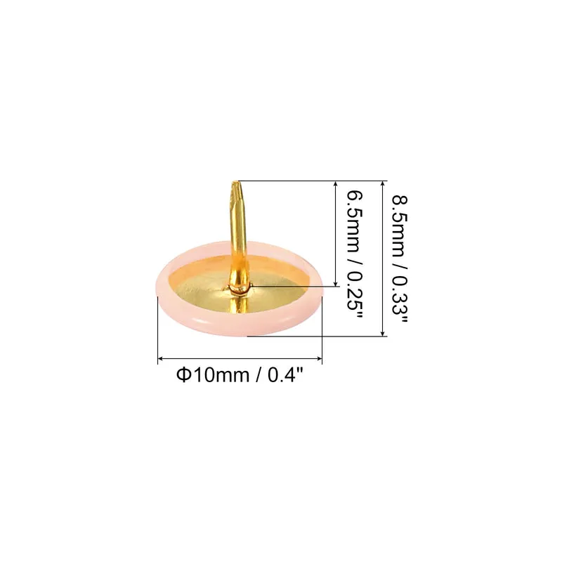 Push Pins Plastic Roundness Pushpin Decorative Thumb Tacks Golden Steel Point for Cork Board