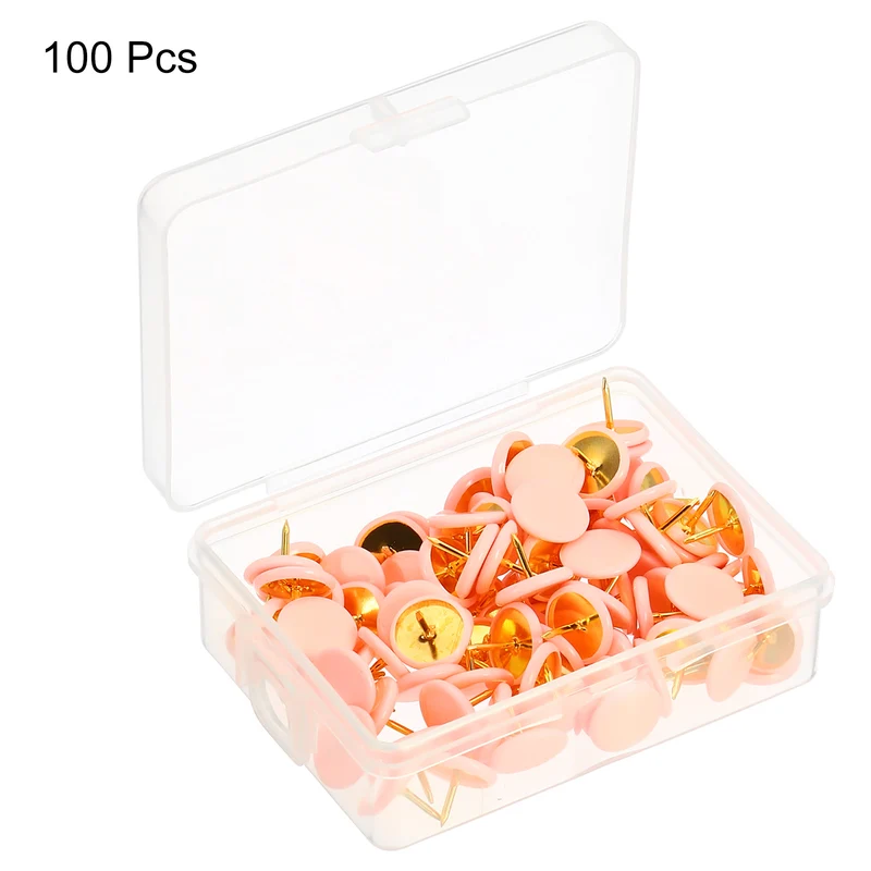 Push Pins Plastic Roundness Pushpin Decorative Thumb Tacks Golden Steel Point for Cork Board