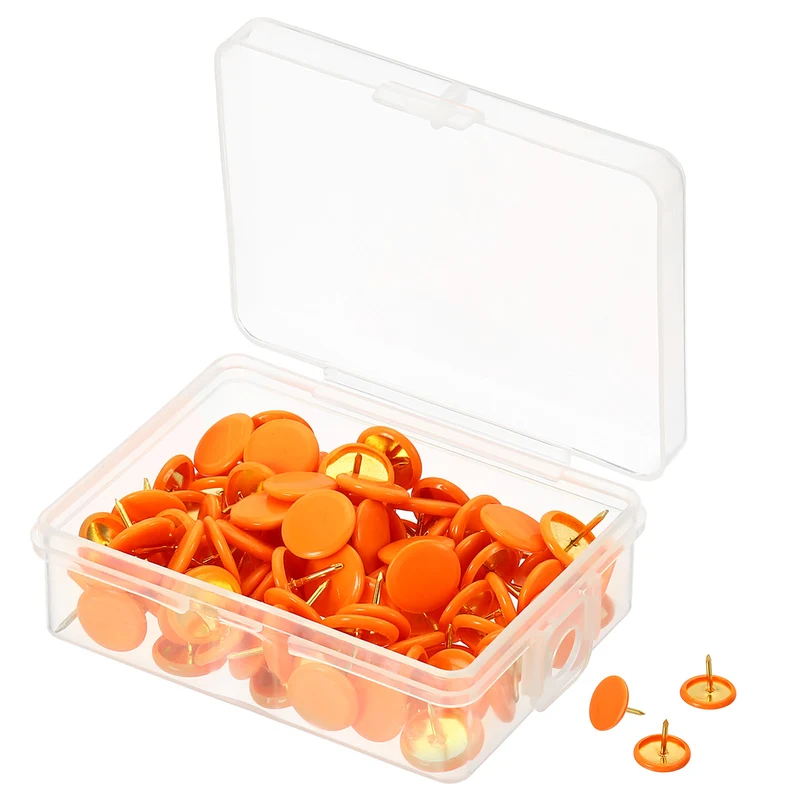 Push Pins Plastic Roundness Pushpin Decorative Thumb Tacks Golden Steel Point for Cork Board