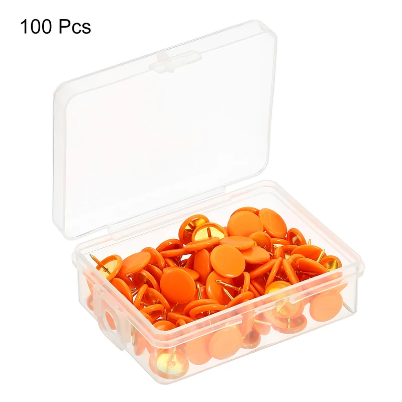 Push Pins Plastic Roundness Pushpin Decorative Thumb Tacks Golden Steel Point for Cork Board