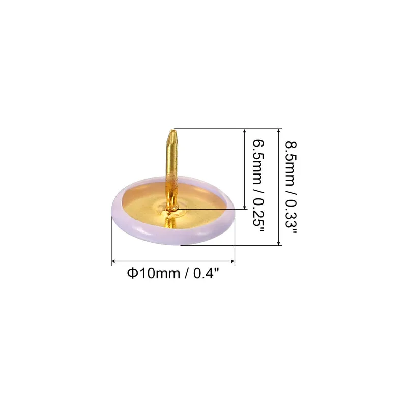 Push Pins Plastic Roundness Pushpin Decorative Thumb Tacks Golden Steel Point for Cork Board