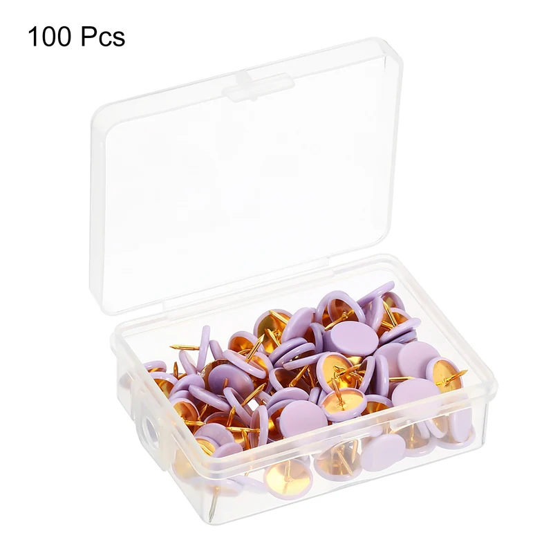 Push Pins Plastic Roundness Pushpin Decorative Thumb Tacks Golden Steel Point for Cork Board