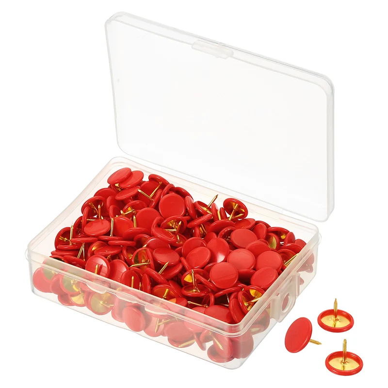 Push Pins Plastic Roundness Pushpin Decorative Thumb Tacks Golden Steel Point for Cork Board
