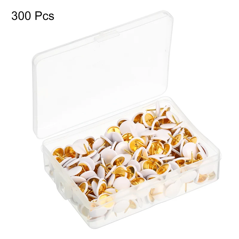 Push Pins Plastic Roundness Pushpin Decorative Thumb Tacks Golden Steel Point for Cork Board