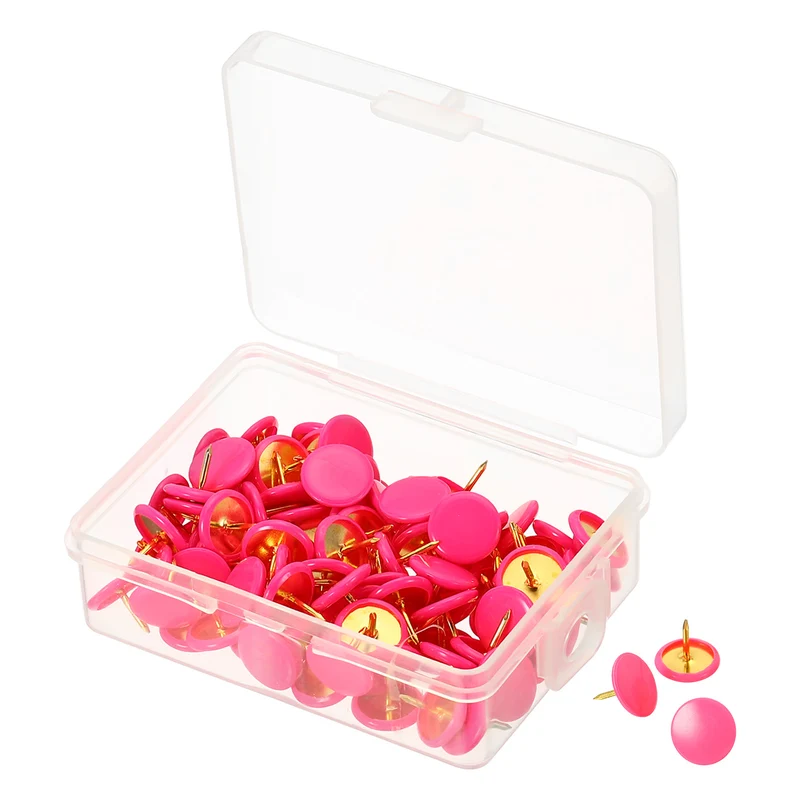 Push Pins Plastic Roundness Pushpin Decorative Thumb Tacks Golden Steel Point for Cork Board