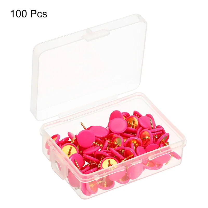 Push Pins Plastic Roundness Pushpin Decorative Thumb Tacks Golden Steel Point for Cork Board