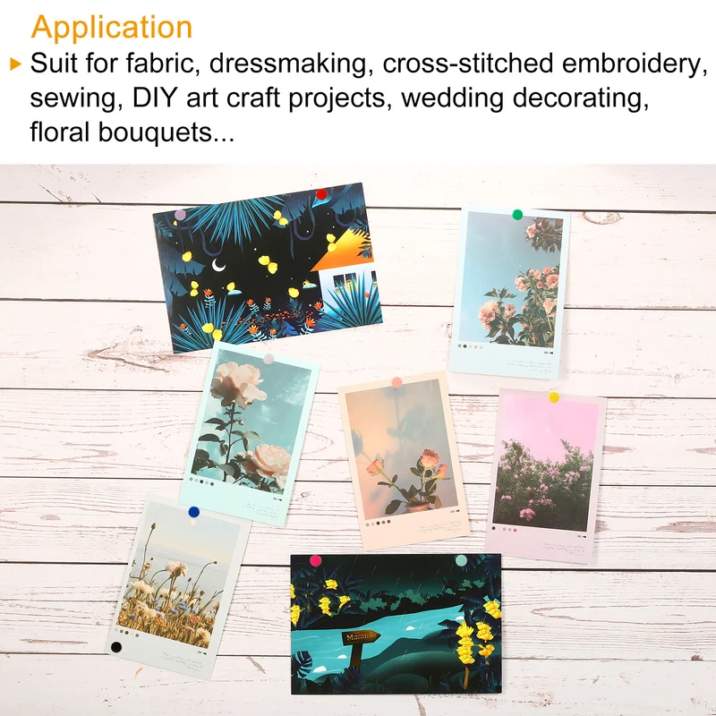 Push Pins Plastic Roundness Pushpin Decorative Thumb Tacks Golden Steel Point for Cork Board