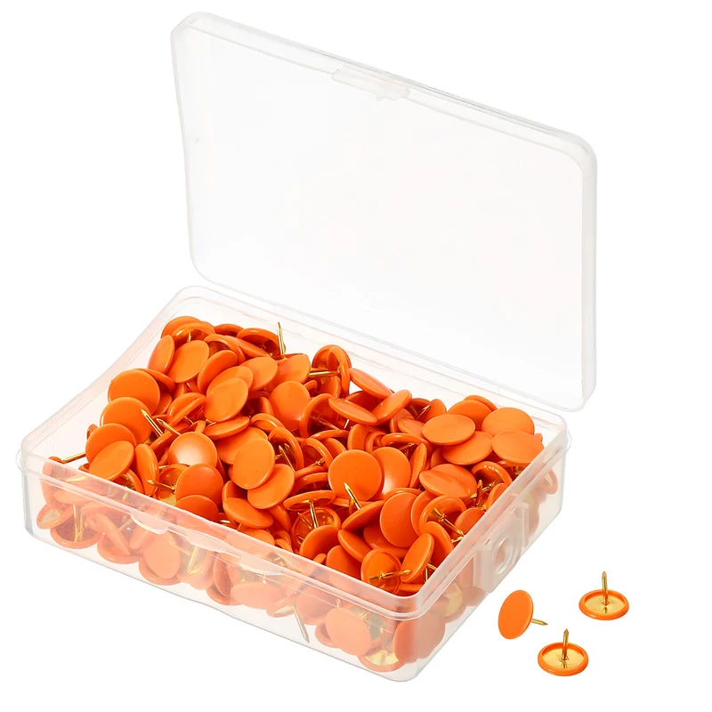 Push Pins Plastic Roundness Pushpin Decorative Thumb Tacks Golden Steel Point for Cork Board
