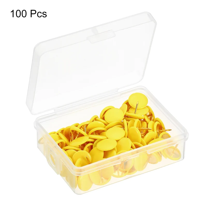 Push Pins Plastic Roundness Pushpin Decorative Thumb Tacks Golden Steel Point for Cork Board