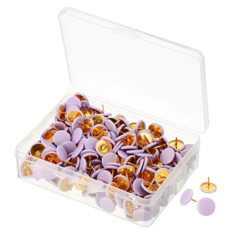 Push Pins Plastic Roundness Pushpin Decorative Thumb Tacks Golden Steel Point for Cork Board