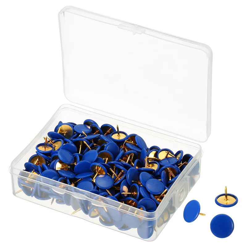 Push Pins Plastic Roundness Pushpin Decorative Thumb Tacks Golden Steel Point for Cork Board