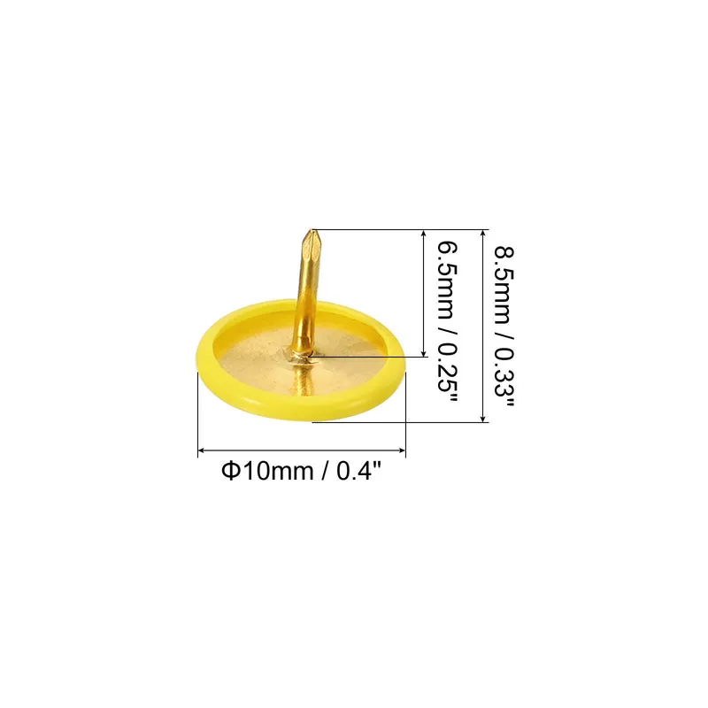 Push Pins Plastic Roundness Pushpin Decorative Thumb Tacks Golden Steel Point for Cork Board