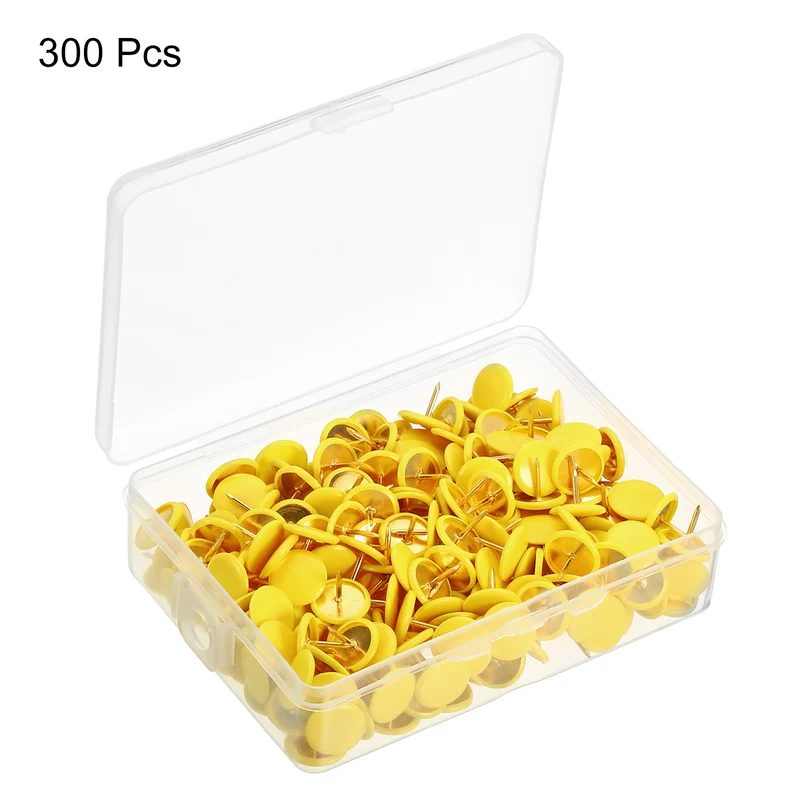 Push Pins Plastic Roundness Pushpin Decorative Thumb Tacks Golden Steel Point for Cork Board