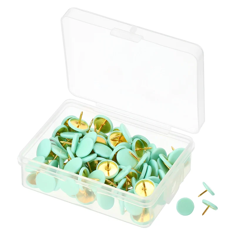 Push Pins Plastic Roundness Pushpin Decorative Thumb Tacks Golden Steel Point for Cork Board