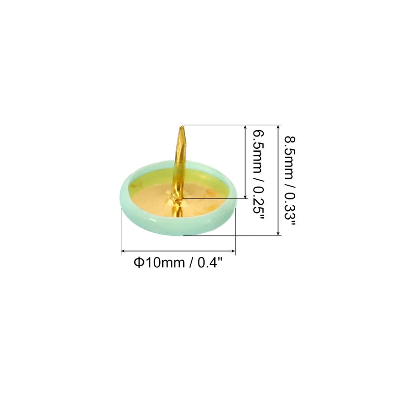 Push Pins Plastic Roundness Pushpin Decorative Thumb Tacks Golden Steel Point for Cork Board