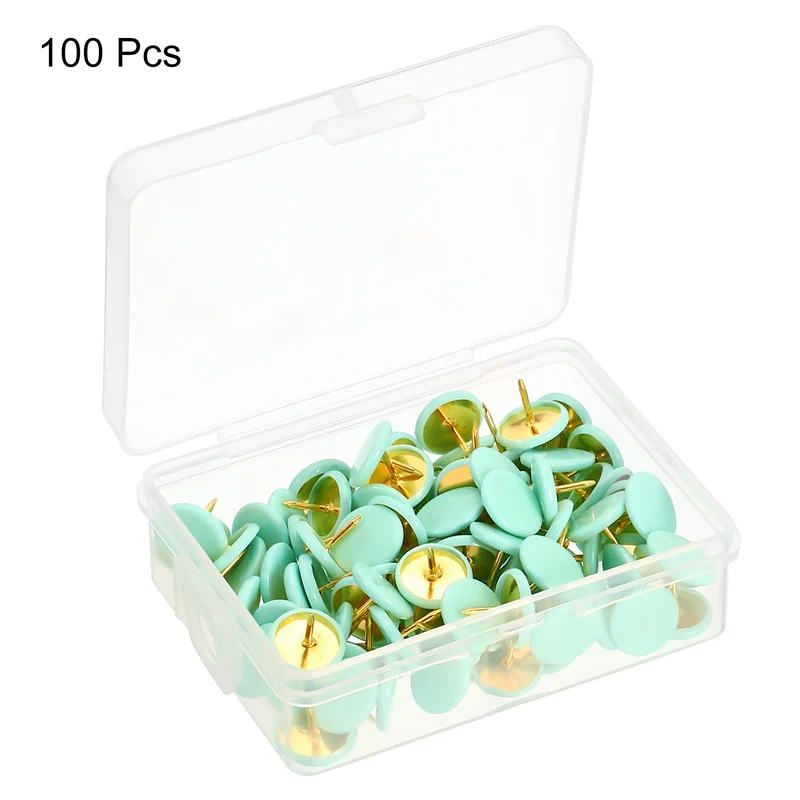 Push Pins Plastic Roundness Pushpin Decorative Thumb Tacks Golden Steel Point for Cork Board