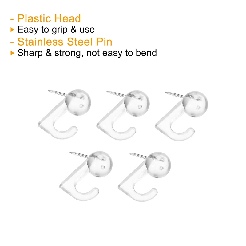 Push Pin Hooks Plastic Head Wall Thumb Tacks Hanging Nails Pushpin for Map Photo Cork Board