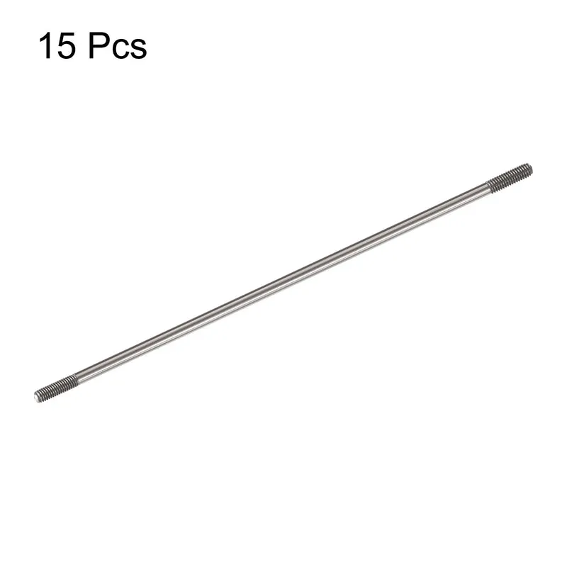 304 Stainless Steel Push Rod Double End Threaded Rod M3x120mm 15 Pcs