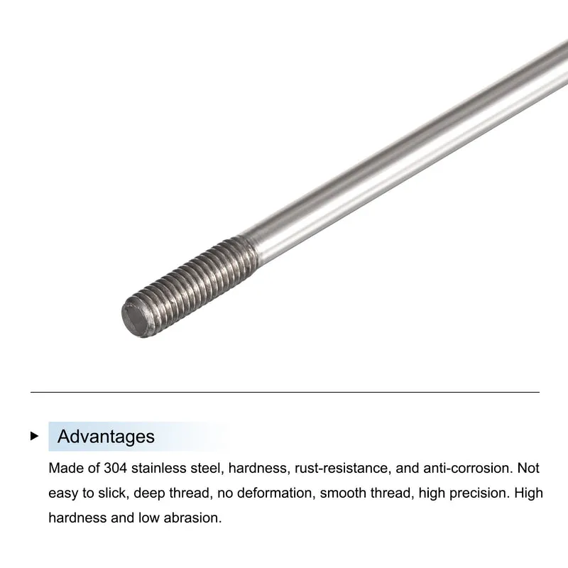 304 Stainless Steel Push Rod Double End Threaded Rod M3x120mm 15 Pcs