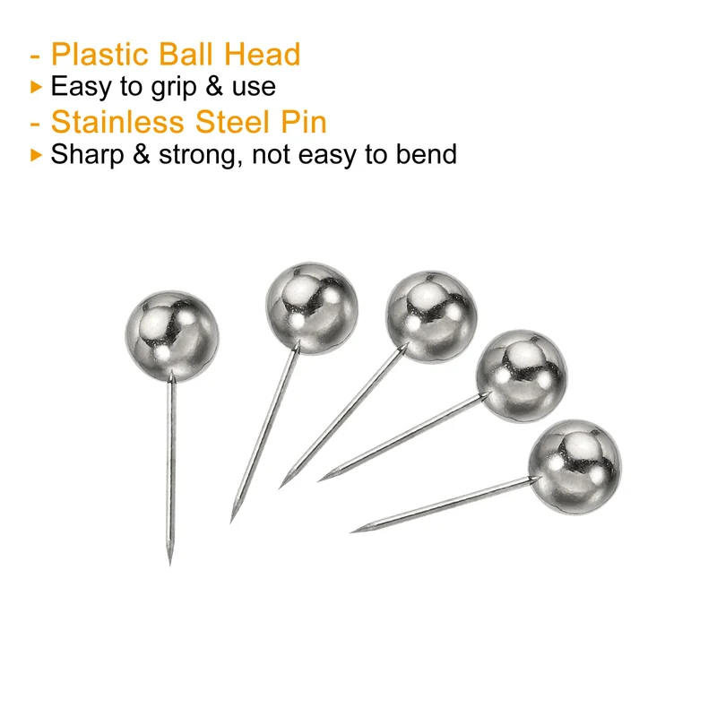 Push Pins, Round Head Map Tacks Thumb Steel Point for World Maps Fabric Marking