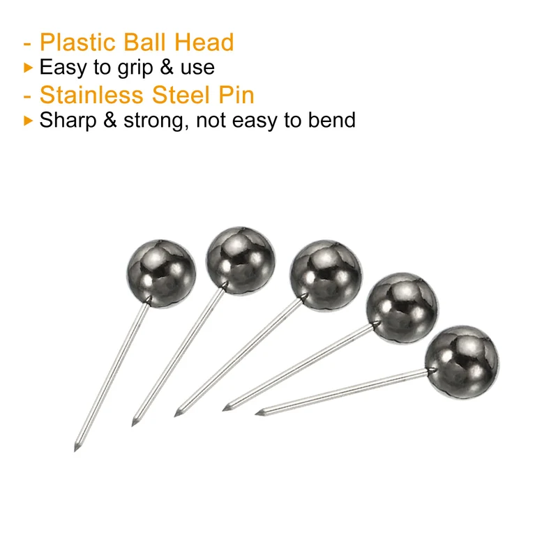 Push Pins, Round Head Map Tacks Thumb Steel Point for World Map Cork Board