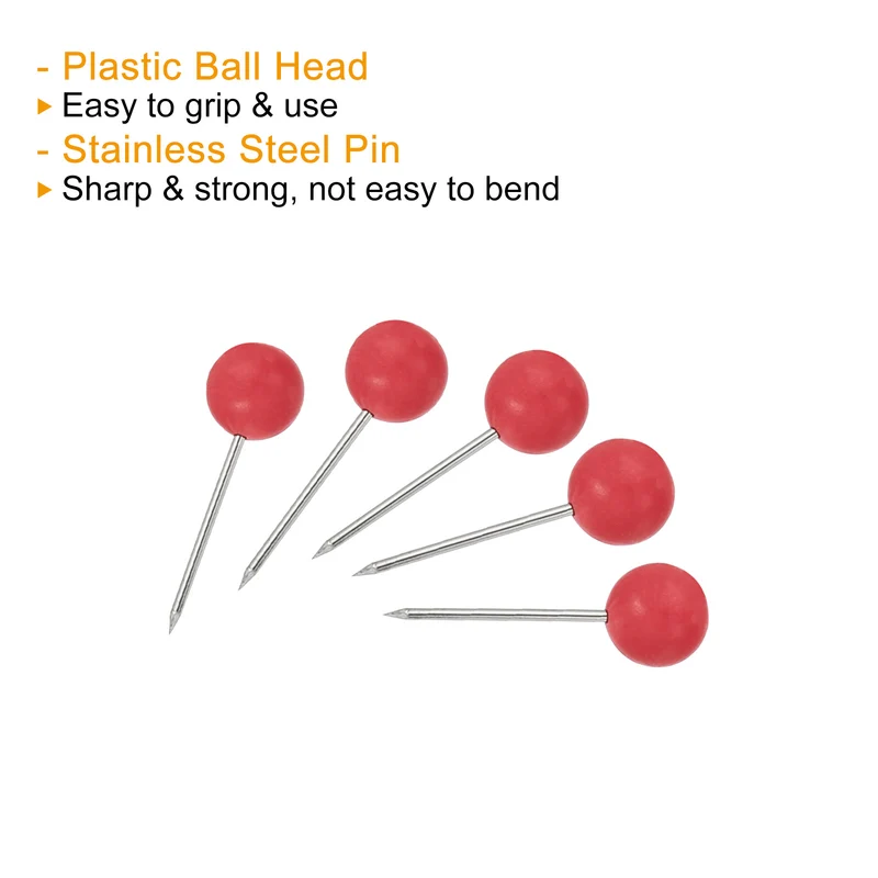 Push Pins, Round Head Map Tacks Thumb Steel Point for World Map Cork Board