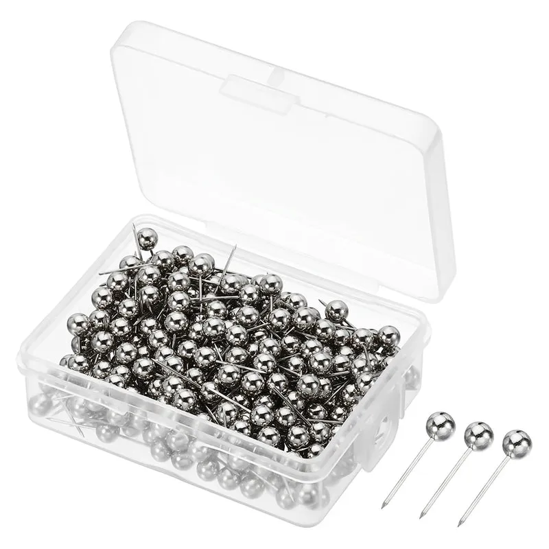 Push Pins, Round Head Map Tacks Thumb Steel Point for World Map Cork Board