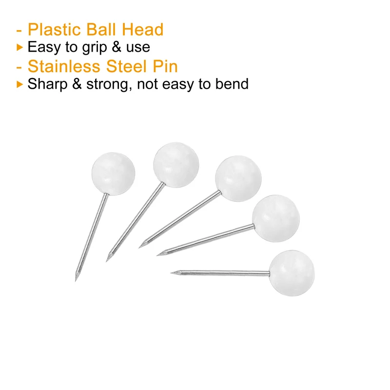 Push Pins, Round Head Map Tacks Thumb Steel Point for World Map Cork Board