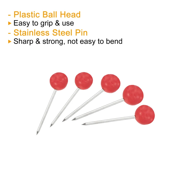 Push Pins, Round Head Map Tacks Thumb Steel Point for World Maps Cork Boards