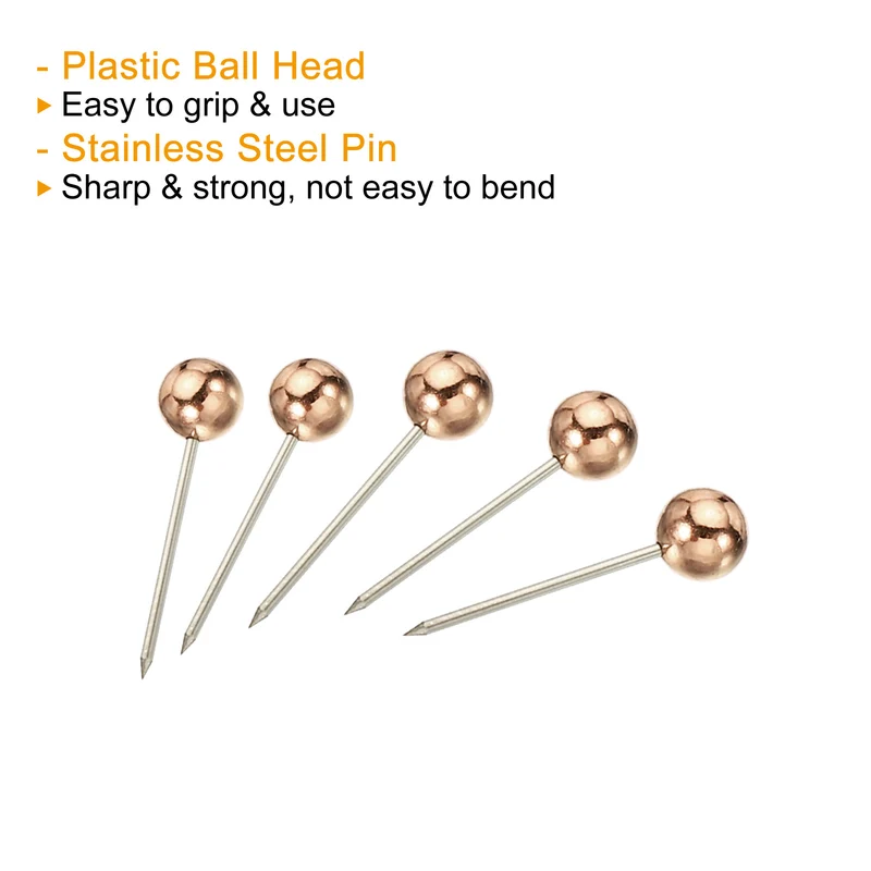 Push Pins, Round Head Map Tacks Thumb Steel Point for World Maps Cork Boards