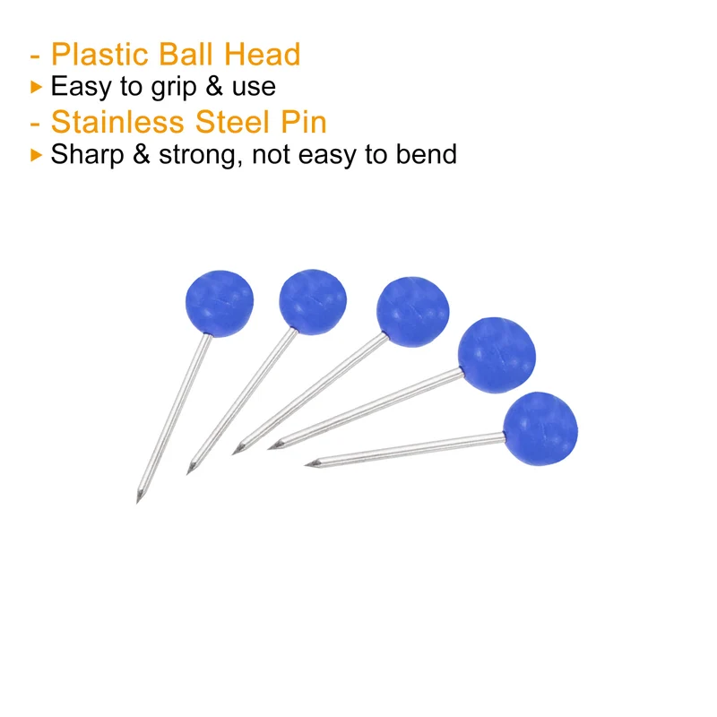 Push Pins, Round Head Map Tacks Thumb Steel Point for World Maps Cork Boards