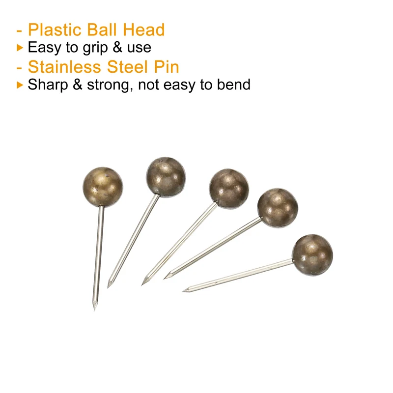 Push Pins, Round Head Map Tacks Thumb Steel Point for World Maps Cork Boards