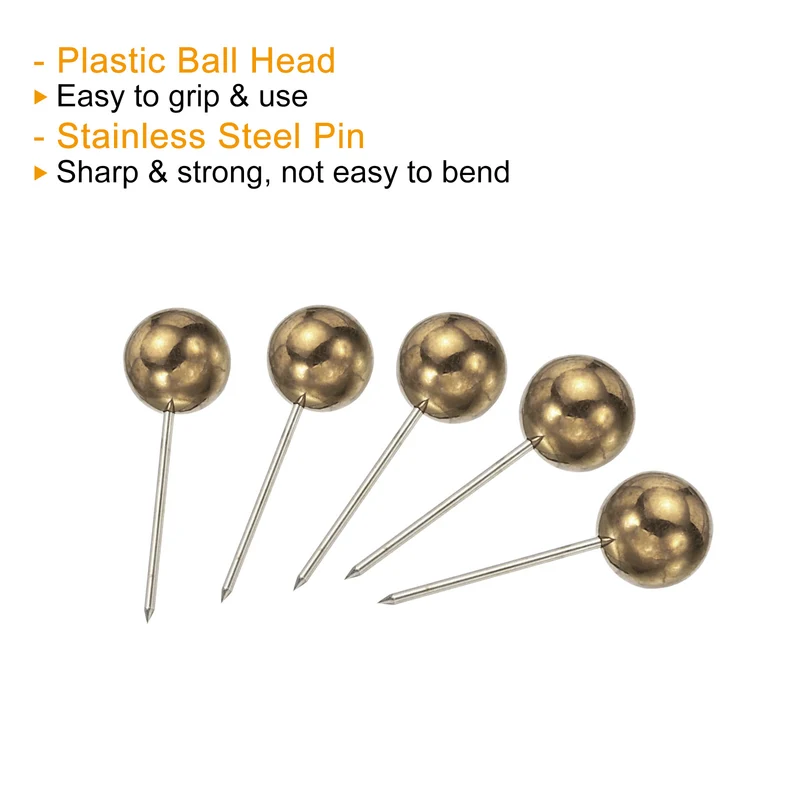 Push Pins, Round Head Map Tacks Thumb Steel Point for Office Cork Board