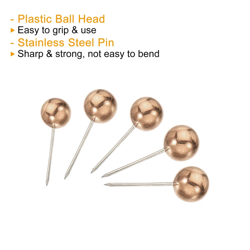 Push Pins, Round Head Map Tacks Thumb Steel Point for Office Cork Board
